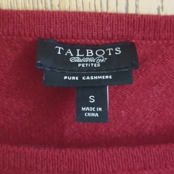 Talbots Petites Pure Cashmere Cranberry Red Sweater - Picture 3 of 3